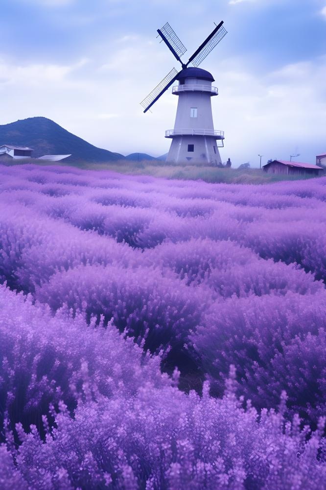 花海紫色花朵背景(2400x3600)