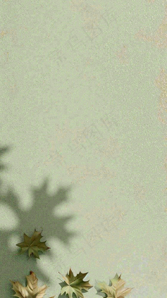 简约绿色叶子影子纹理