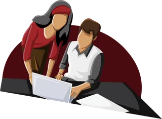 彩色矢量卡通商务团队人物 免抠