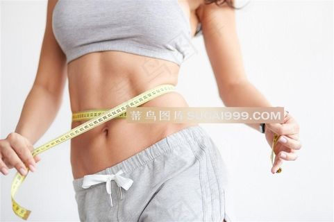 马甲线显现的瘦身人物特写高清图片