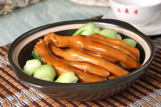 砂锅石锅美食煲类特色菜鲍汁鹅掌煲