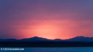 晚霞湖畔美景壁纸