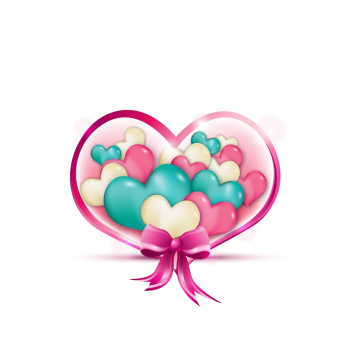 爱心堆叠一束花