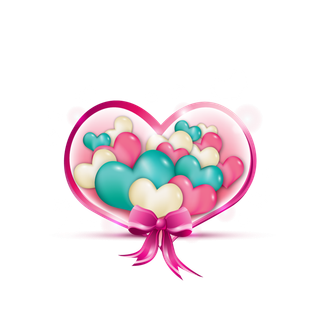 爱心堆叠一束花