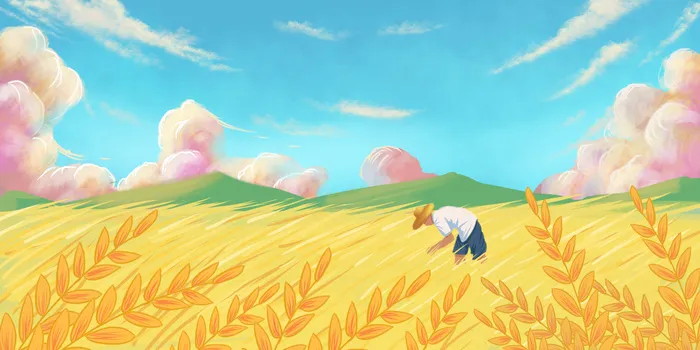 立秋丰收季秋分秋季插画海报背景