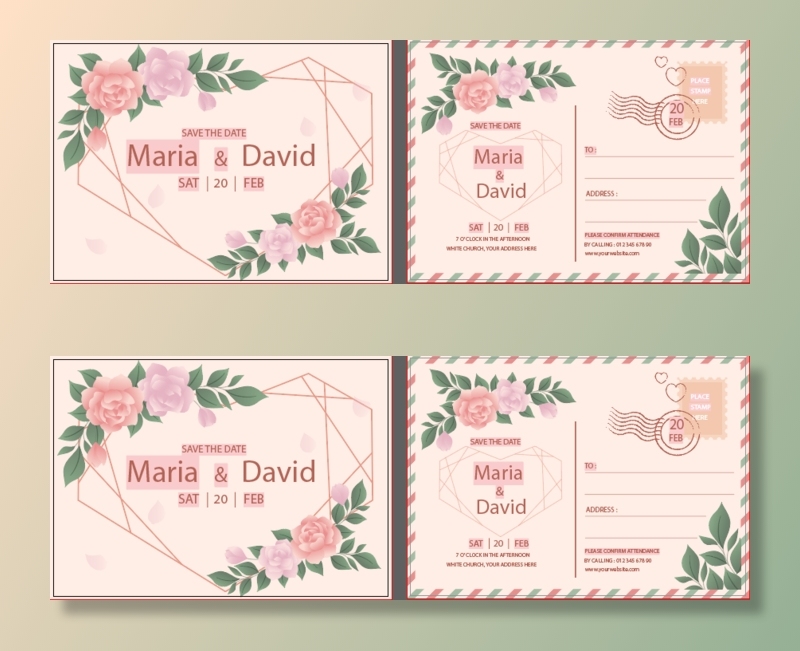 祝贺婚礼结婚邀请卡素材