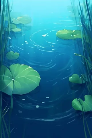 荷叶清新中国风背景