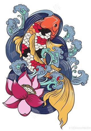 鲤鱼高清挂画壁纸高分辨率打印喷绘素材