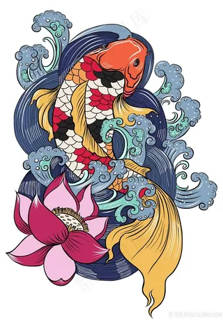 鲤鱼高清挂画壁纸高分辨率打印喷绘素材