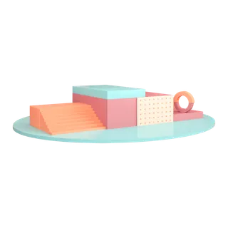 3D展台素材免扣产品展示台PNG