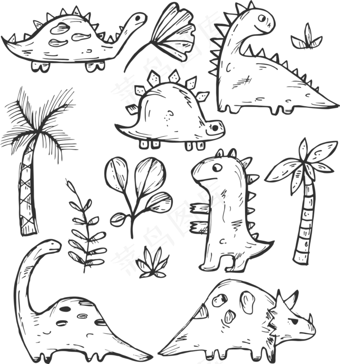 恐龙, 史前史, 海滩, 这个动物, 蜥蜴