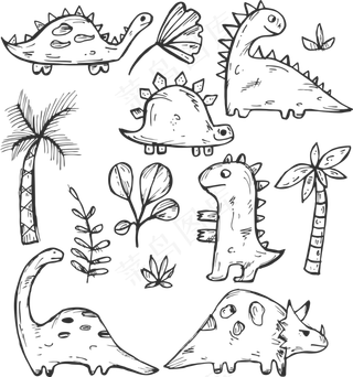 恐龙, 史前史, 海滩, 这个动物, 蜥蜴