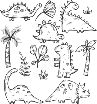 恐龙, 史前史, 海滩, 这个动物, 蜥蜴