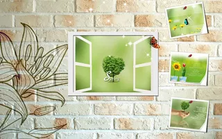 现代花卉绿草绿色风景