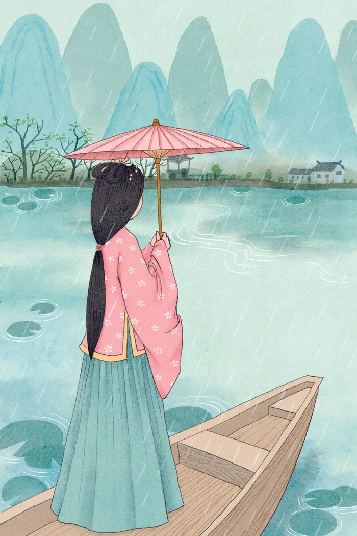 谷雨插画PSD素材psd模版下载