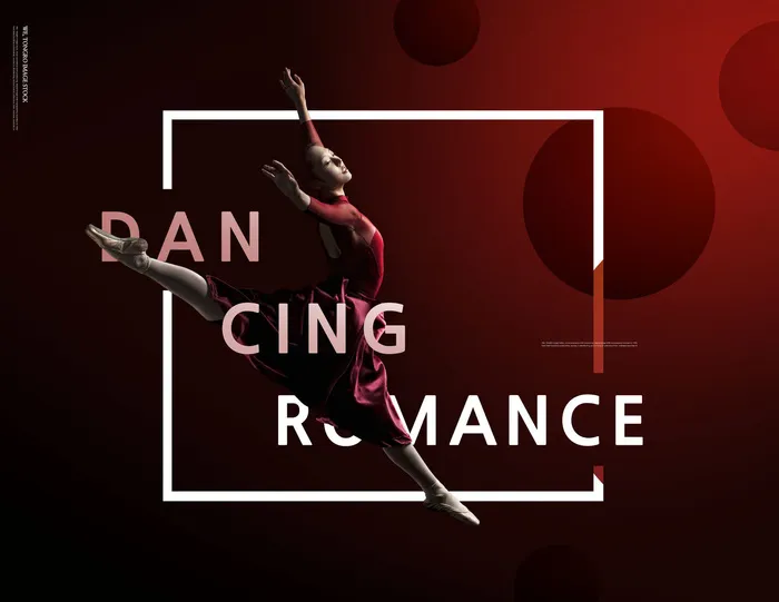 美女跳舞黑红色海报psd模版下载