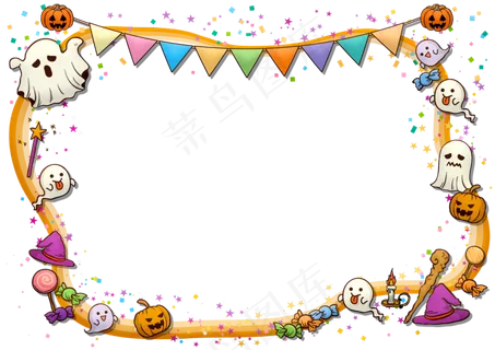 万圣节框架, 万圣节, 鬼魂, 头骨, 南瓜,