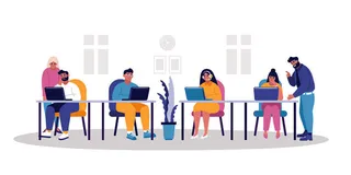 扁平化人物场景办公互联网等距ai矢量设计网页海报UI素材插画