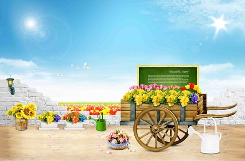 风景拍照背景墙