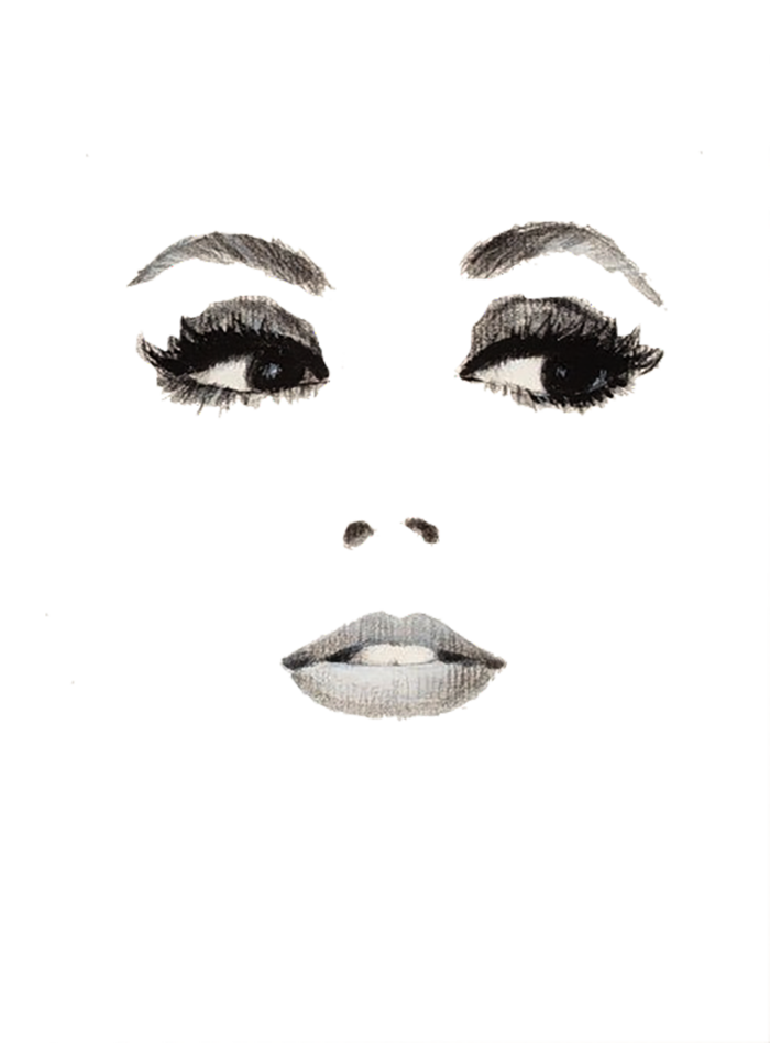 女孩五官素材素描图