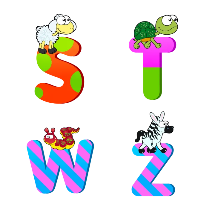 STWZ卡通动物字母ai矢量模版下载