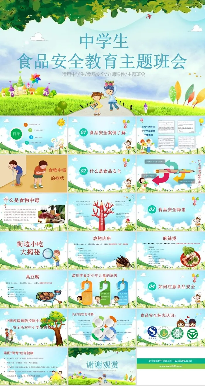 食品安全健康PPT模板ppt模版