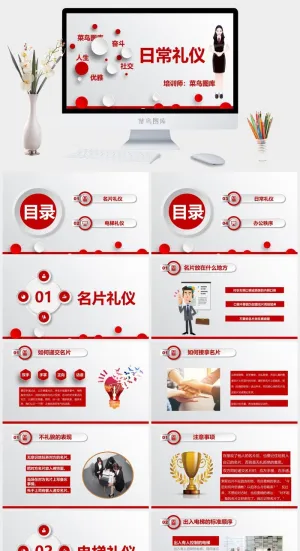 团队培训办公室礼仪日常礼仪PPT模板预览图