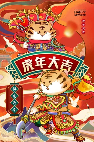 虎年海报虎年大吉新年海报2022