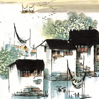 江南水乡之冬设计摄影图片