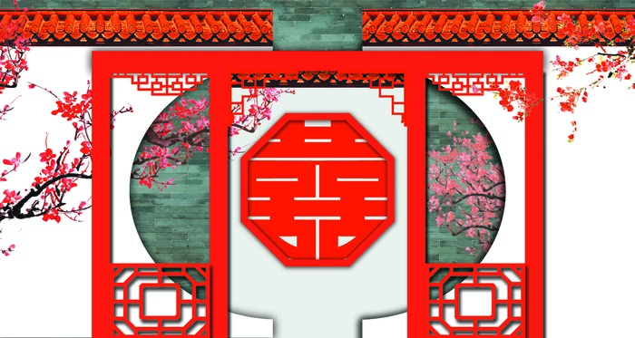 中式婚礼背景