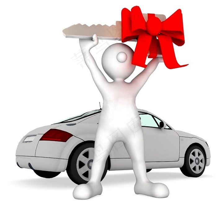 轿车与3D小人图片