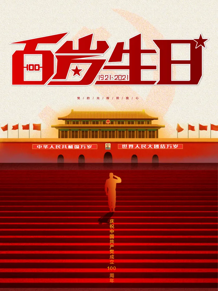 建党周年宣传海报psd模版下载