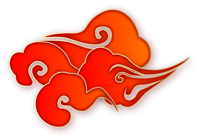 大气中国风祥云国潮风金边立体云朵剪纸创意装饰元素PNG免抠素材