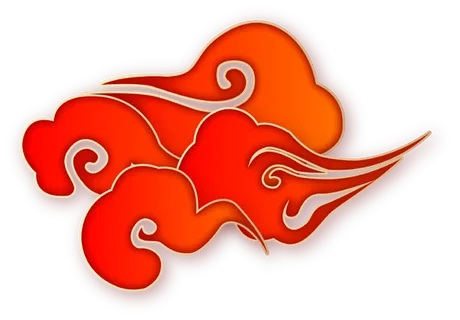 大气中国风祥云国潮风金边立体云朵剪纸创意装饰元素PNG免抠素材