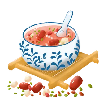 腊八元素-卡通腊八节腊八粥艺术字体八宝粥PNG免扣腊八海报装饰插画PNG素材