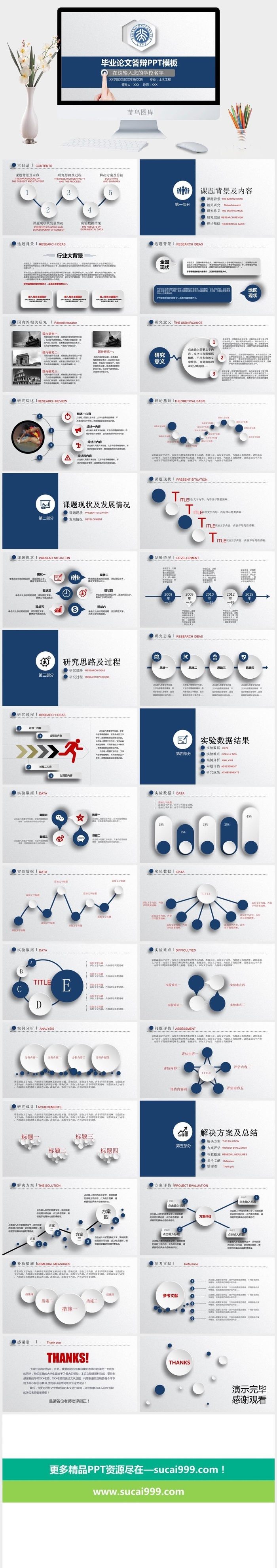 精美微立体毕业答辩PPT模板