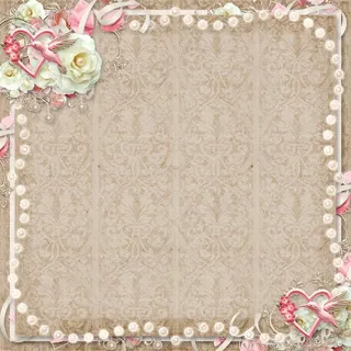 清新素雅唯美白玫瑰缎带合成背景