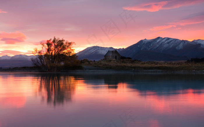 夕阳湖 夕阳 湖 唯美湖 唯美背景 