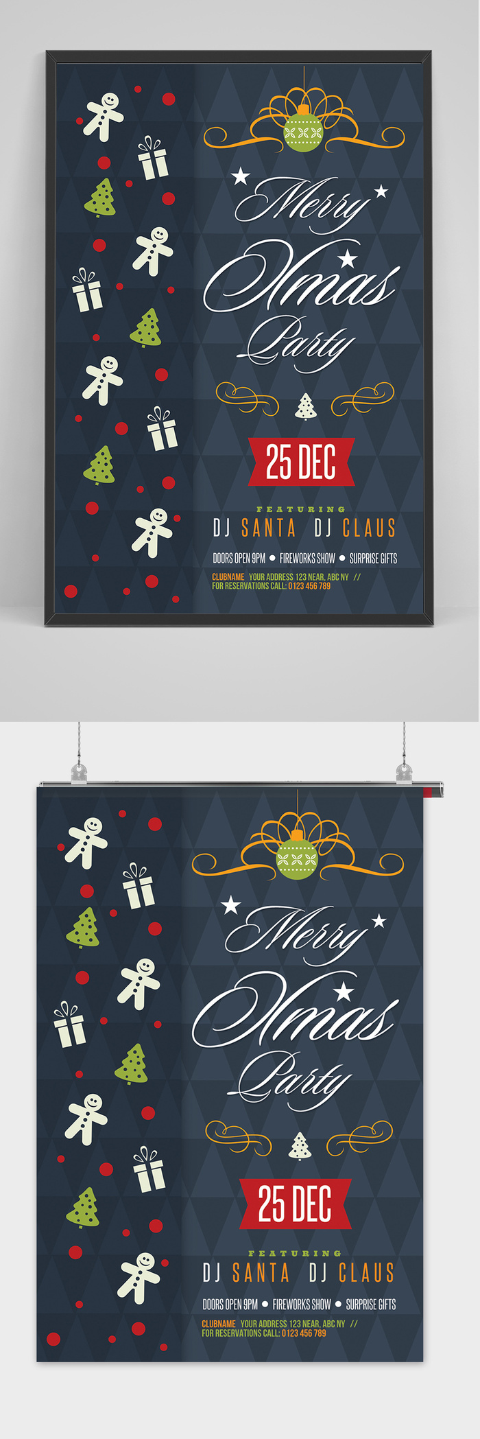 创意简约圣诞节节日宣传海报