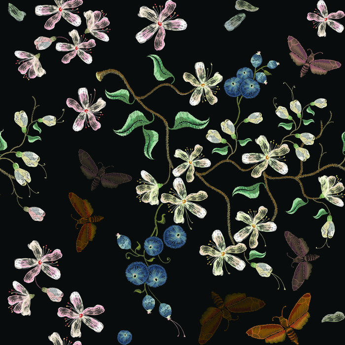 花卉唯美手绘花朵面料纹理手机壳布料面料印花服装矢量图案素材