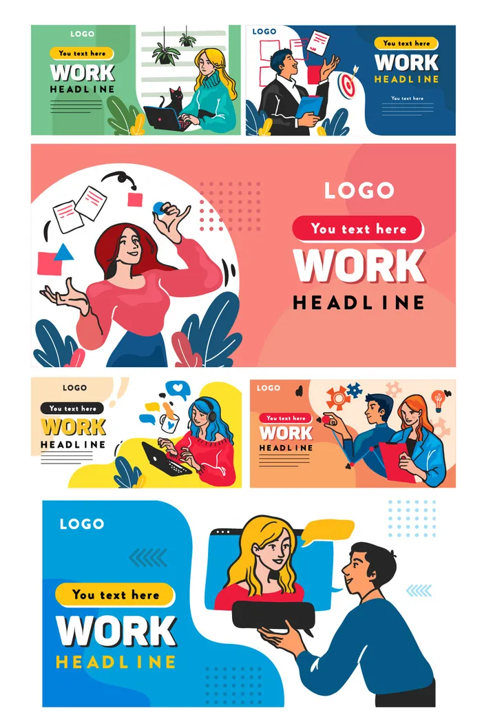 AI矢量工作人物插画ai矢量模版下载