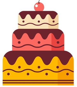 免抠矢量三层生日蛋糕