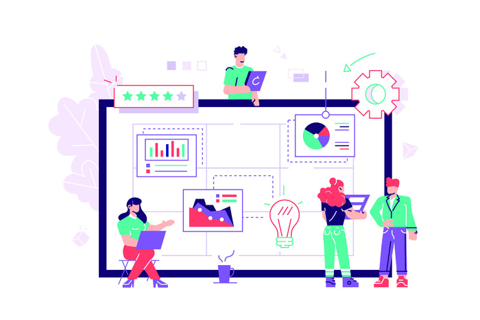 扁平化人物场景办公互联网等距ai矢量设计网页海报UI素材插画