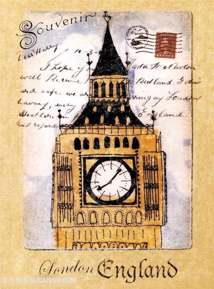 伦敦钟塔明信片