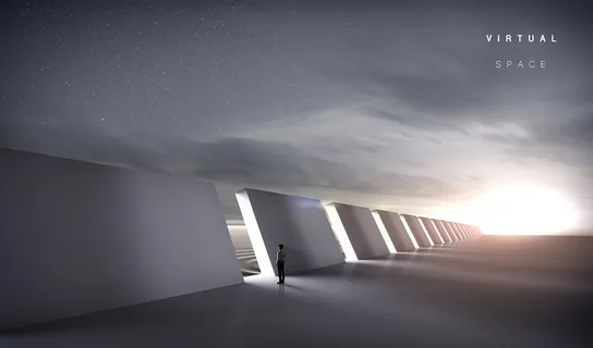 大气未来建筑空间设计PSD分层素材