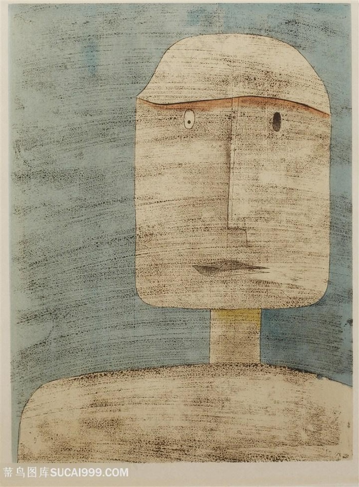 保罗克利手绘木排笑脸装饰画
