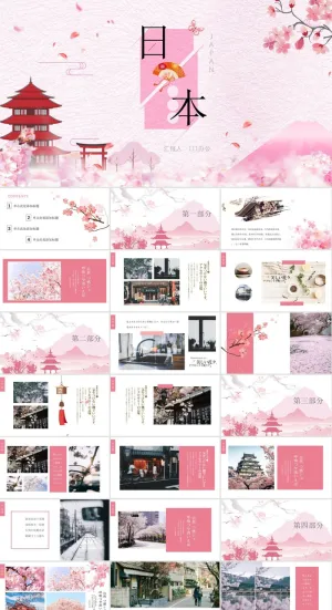 日本旅游风景介绍PPT模板ppt模版预览图