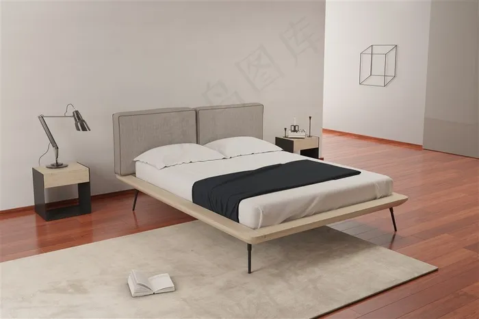 极简主义卧室全景高清图片