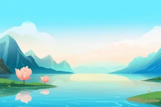 国潮夏至睡莲背景