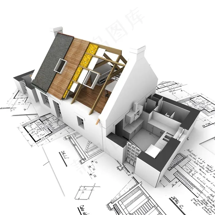 建筑工地设计图木屋房子工具施工工地